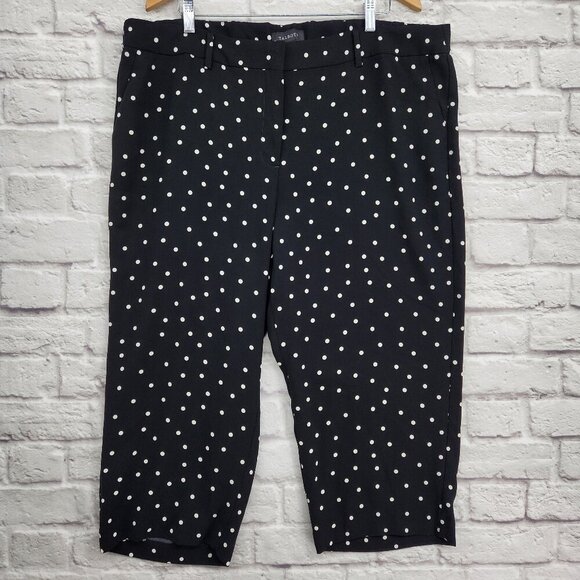 TALBOTS Women’s Cropped Black and White Polka Dot Pants 20WP - Picture 1 of 13